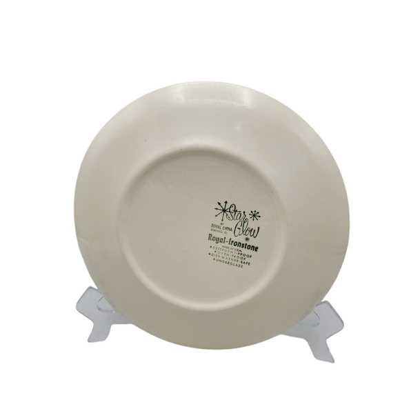 Vintage Royal China STAR GLOW Plate 10" MCM USA Gold Atomic Starburst Ironstone - Picture 6 of 10